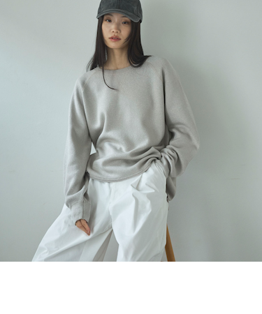 ラメ混スウェットライクニット