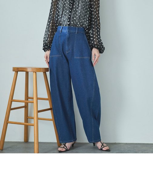 カーブベイカーデニムパンツ