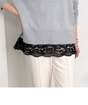 裾レースロンＴｅｅ