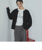 ダブルフェイスカットスナップカーディガン