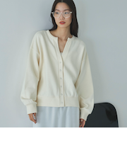 ダブルフェイスカットスナップカーディガン