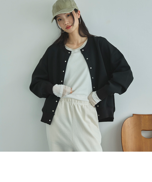 ボンディングスナップカーディガン