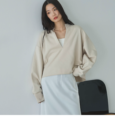 キーネックスウェットプルオーバー