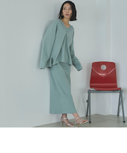 ＶネックニットＳＥＴリブワンピース