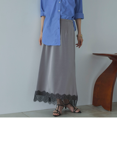 レースサテンスカート
