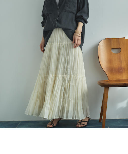 ワッシャーシアーティアードスカート