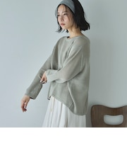 透かし柄メッシュニット