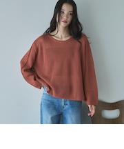 透かし柄メッシュニット