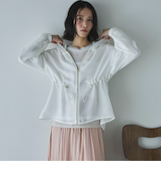 ウエストドロストメッシュパーカー