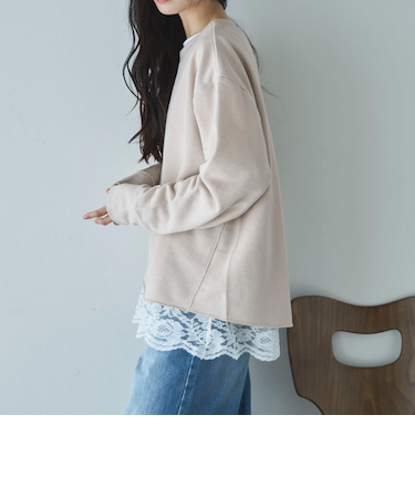 裾スカラップレースロンＴｅｅ