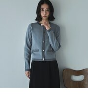 ラメ配色ニットカーディガン