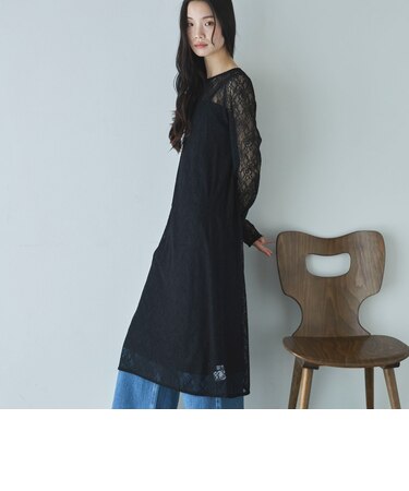 レースレイヤードワンピース