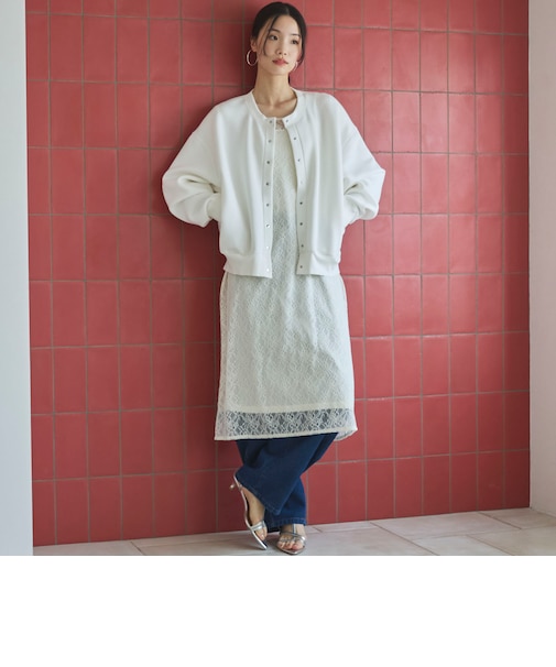 レースレイヤードワンピース