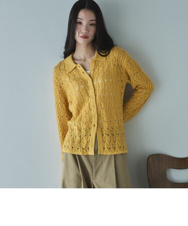 透かし編みカーディガン