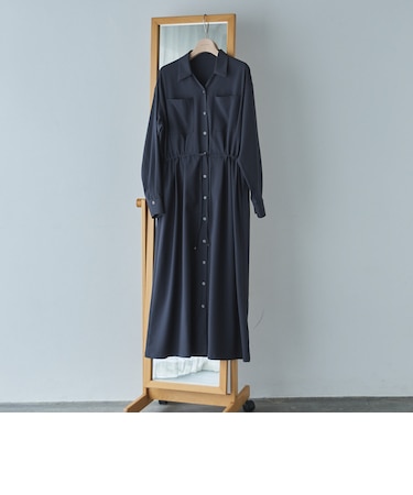 開襟ドロストシャツワンピース