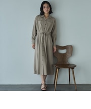 開襟ドロストシャツワンピース