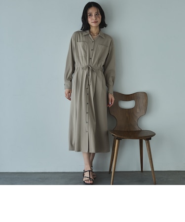 開襟ドロストシャツワンピース