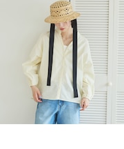 コットンリネン袖ボリュームシャツ