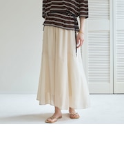 切替えフレアスカート