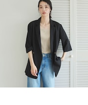 リネン混半袖テーラードジャケット