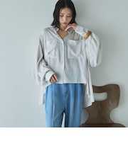 強撚糸シアーポンチョシャツ