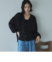 強撚糸シアーブラウスカーディガン