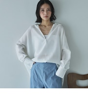 麻調シアースキッパーブラウス