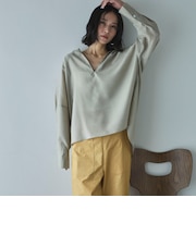 麻調シアースキッパーブラウス