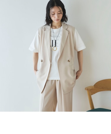 【多機能麻調合繊】テーラードジレ