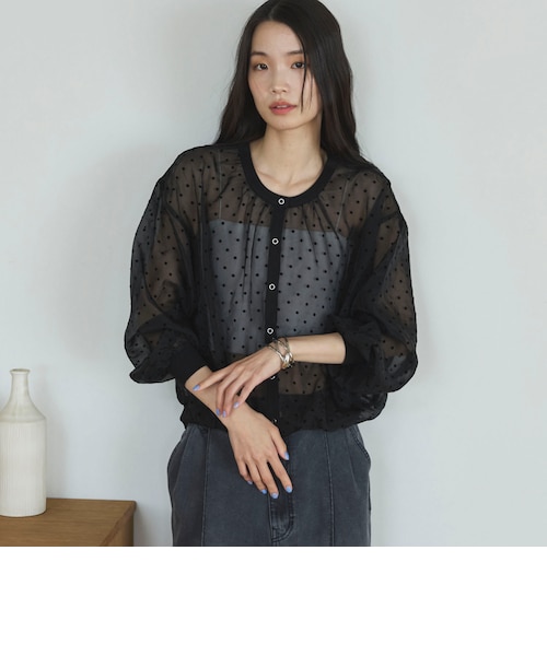 未使用 ドゥアルシーヴ DOUX ARCHIVES シアーカットソーカーディガン Doux archives - 未使用 ドゥアルシーヴ DOUX ARCHIVES シアー