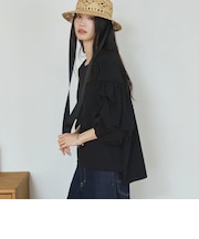 【接触冷感／イージーケア】タックデザイントップス