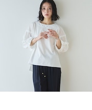 【接触冷感／イージーケア】タックデザイントップス