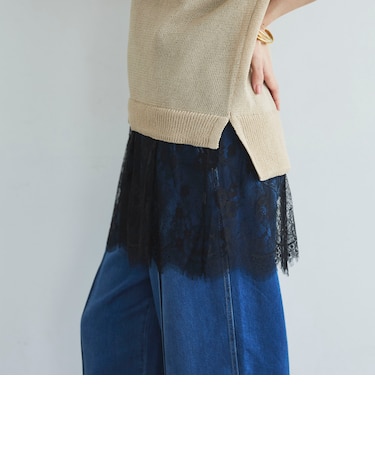 裾レースタンクトップ