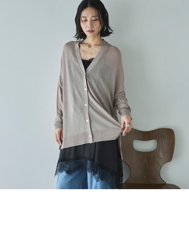 ミドル丈シアーカーディガン／