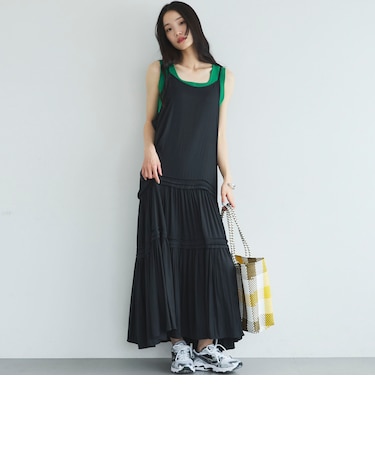 ピンタックティアードキャミワンピース／