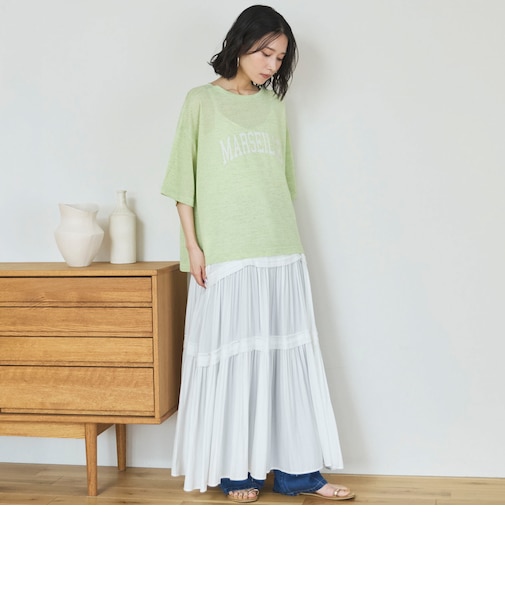 ピンタックティアードキャミワンピース／