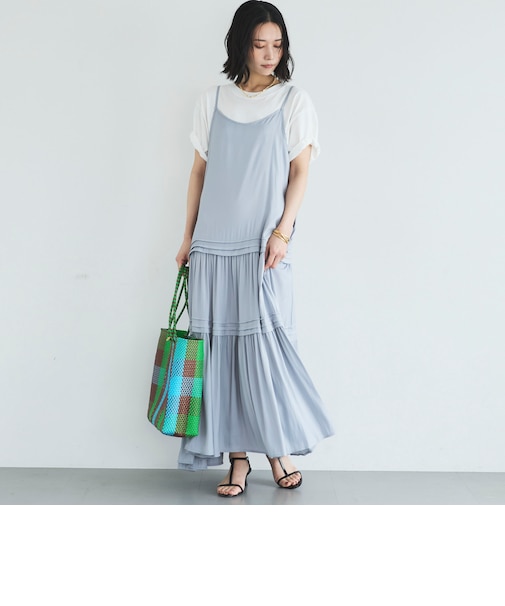 ピンタックティアードキャミワンピース／