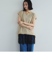 ペーパーライクフレンチスリーブニット