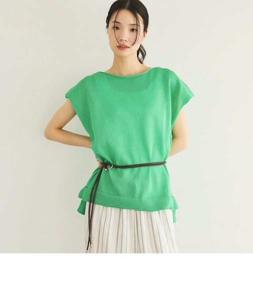 ペーパーライクフレンチスリーブニット