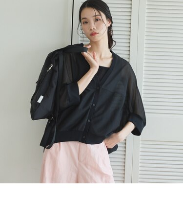 トリコットシフォンドルマンカーディガン