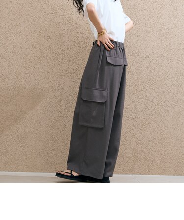 【EC限定】【ＵＶカット／防シワ／吸水速乾】タックワイドカーゴパンツ