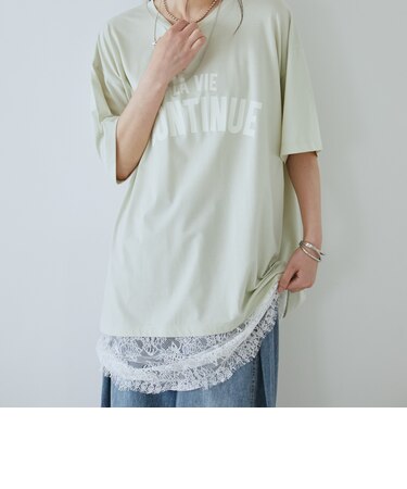 裾レースオーバーロゴＴｅｅ