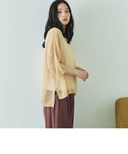 ペーパーヤーンハーフスリーブニット