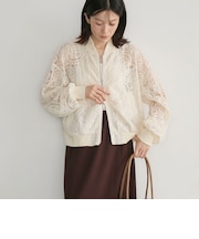 ペイズリーレース刺繍ブルゾン