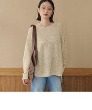 ペーパーヤーンMIXサイドスリットＶネックプルオーバー