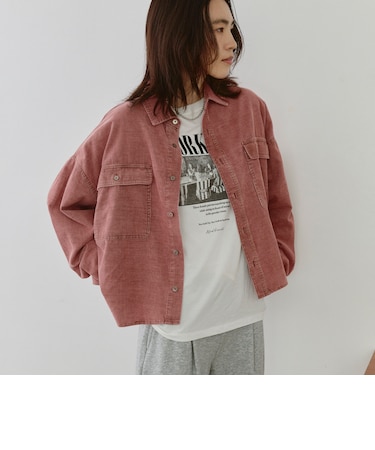 コーデュロイバイオウォッシュ加工シャツ