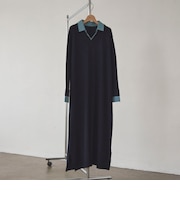シャツレイヤードニットワンピース
