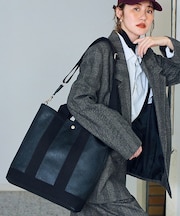 [ブレス トプカピ] Breath TOPKAPI スコッチグレイン ネオレザー 縦型 A4 トート バッグ ショルダー付き L【キズ 雨 にも強い】