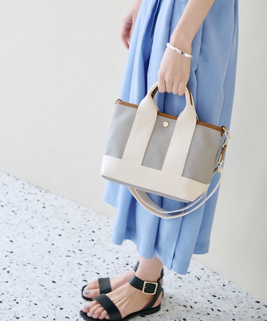 【BREATH TOPKAPI】 スコッチグレイン ネオレザー ミニ トート バッグ ショルダー付き S