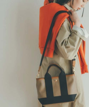 【BREATH TOPKAPI】 スコッチグレイン ネオレザー ミニ トート バッグ ショルダー付き S